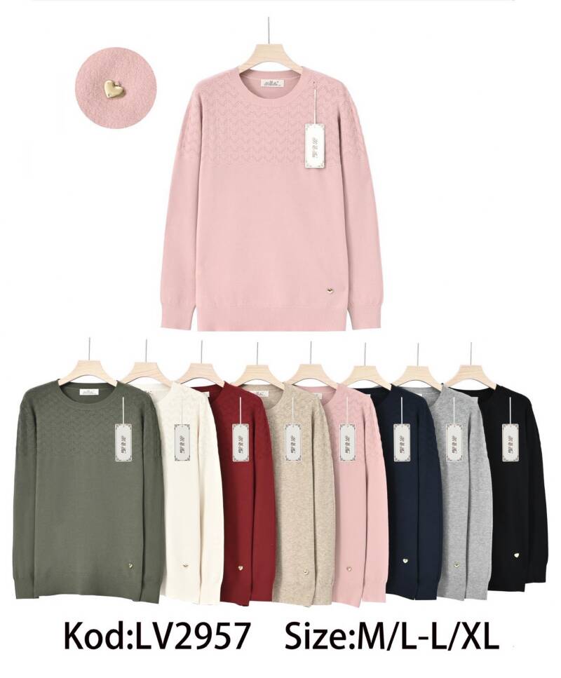 Swetry damskie Roz M/L-L/XL. Mix kolor. Paczka 8 szt